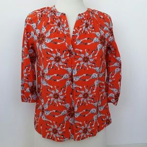 Crown & Ivy XS Unique Orange Giraffe Print Blouse
